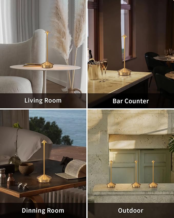 Modern Cordless Table Lamp Set of 2, Portable LED Desk Lamps, 5000mAh - Image 6