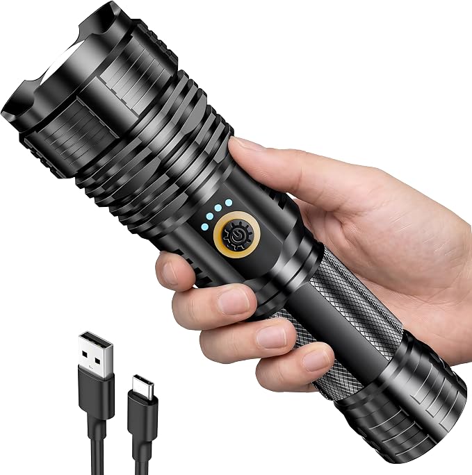 Rechargeable Flashlights 2000.000 High Lumens, Super Bright Flashlight by BrightRechargeableHeadlampFlashlight