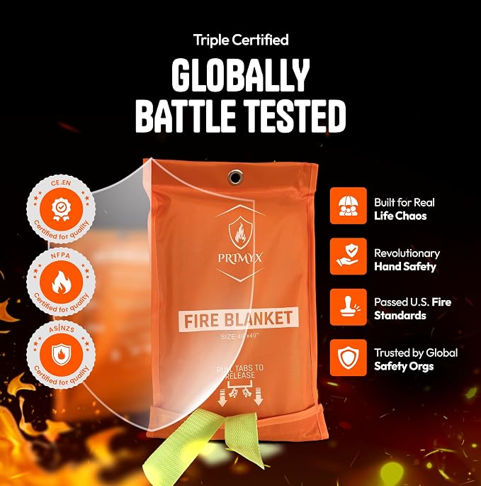 Emergency Fire Blanket 40"x40" – Fireproof Survival Blanket - Image 2