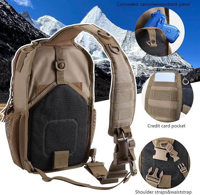 Rover Sling Pack Tactical Shoulder Sling Bag Backpack - Image 3