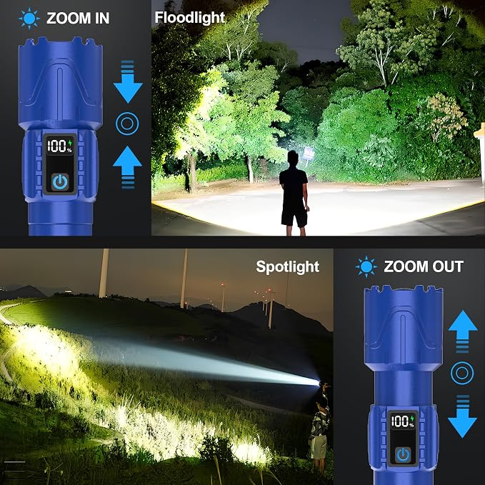 Rechargeable Tactical Flashlights 2000 High Lumens - 5000mAh Super Bright LED - Image 8