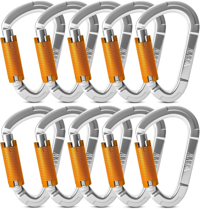 FVW Auto Locking Rock Climbing Carabiner Clips, Professional 25KN Heavy Duty by FVWELECTRICLUNCHBOX