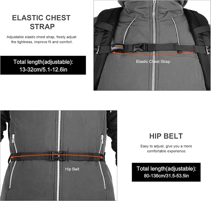 MOUNTAINTOP Hiking Backpack, 25L Camping Backpack, Men Women Hiking Daypack - Image 7