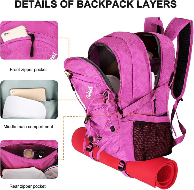 Goloni 45L Hiking Backpack Lightweight Foldable, Waterproof Camping Backpack - Image 6