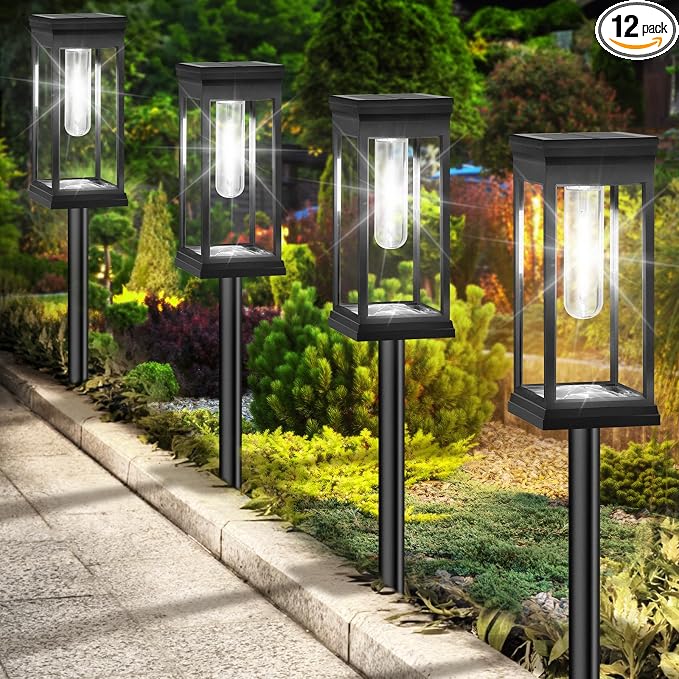 BesLowe Upgraded Solar Pathway Lights Outdoor, Super Bright Outside Lights by BringYouBrightFuture