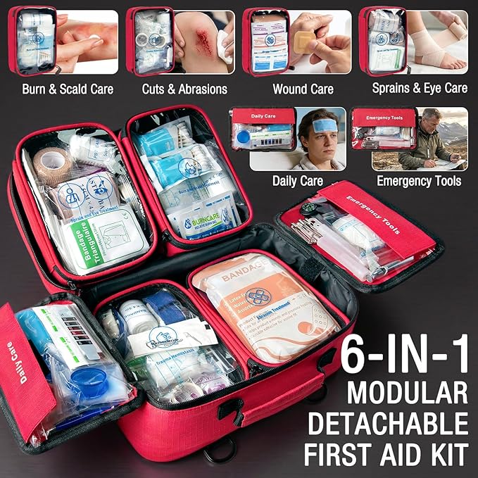 527 PCS Advanced First Aid Kit – 6-in-1 Modular Waterproof Well-Organized - Image 2