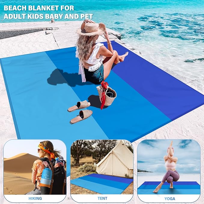 Famstar Beach Blanket Oversized Extra Large 10'X 9', Waterproof Sandproof Beach - Image 4