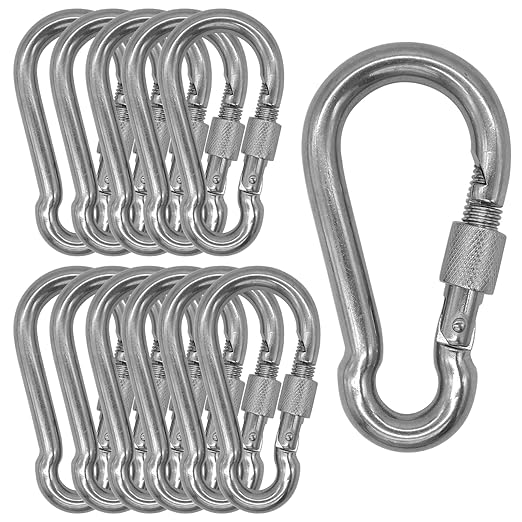 304 Stainless Steel Carabiners -2 inch Heavy Duty, Durable & Rust-Free Clips by Outmate