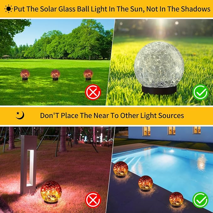 JKIMK Solar Globe Lights Outdoor Waterproof-Solar Balls - Image 2