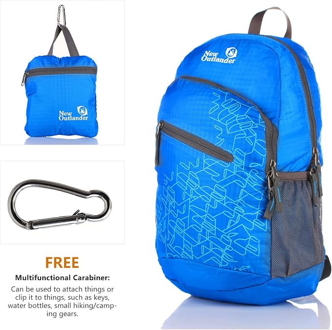 Outlander Packable Handy Lightweight Travel Hiking Backpack Daypack-Light Blue - Image 2