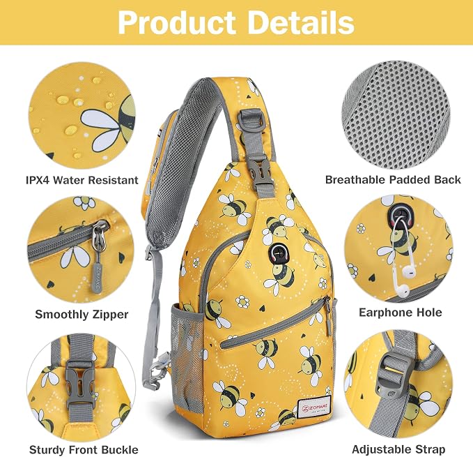 ZOMAKE Sling Bag, Small Crossbody Sling Backpack, Water Resistant Shoulder - Image 4