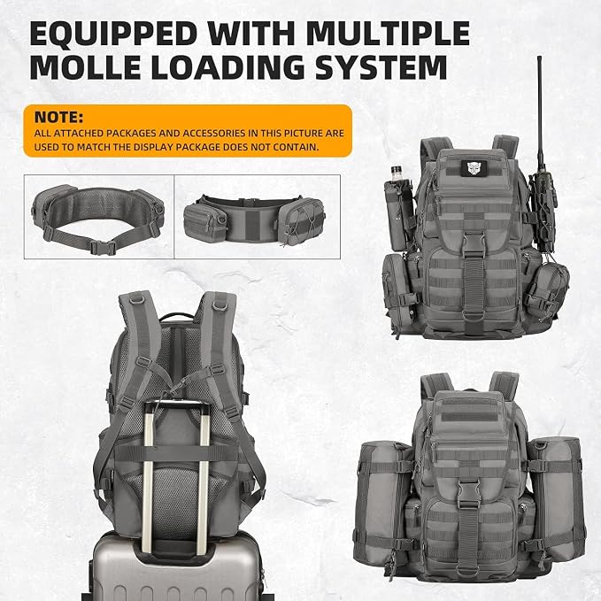 50L Military Tactical Backpack 3 Day Assault Pack Molle Daypack Hiking Backpack - Image 5