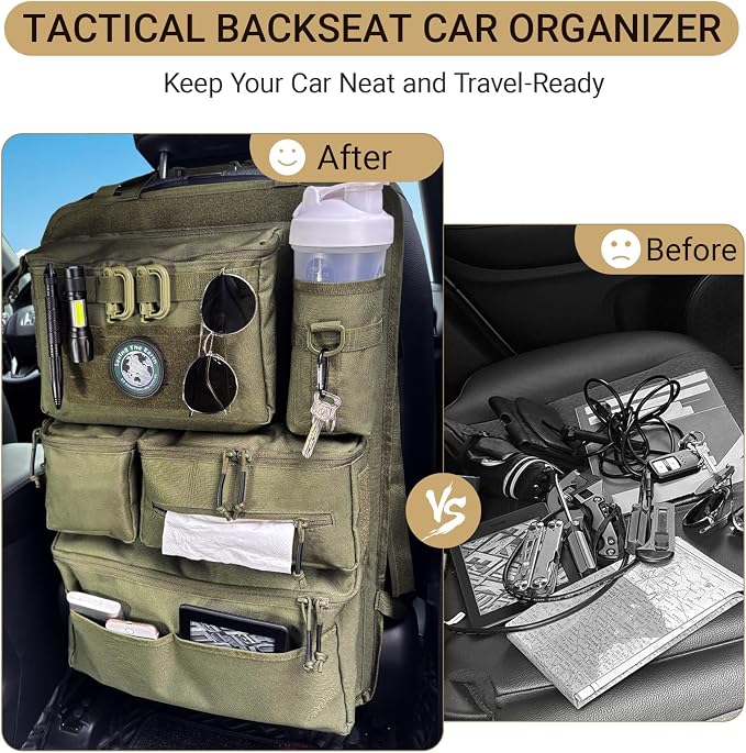 Tactical Seat Back Organizer Heavy Duty MOLLE Panel Organizer - Image 6