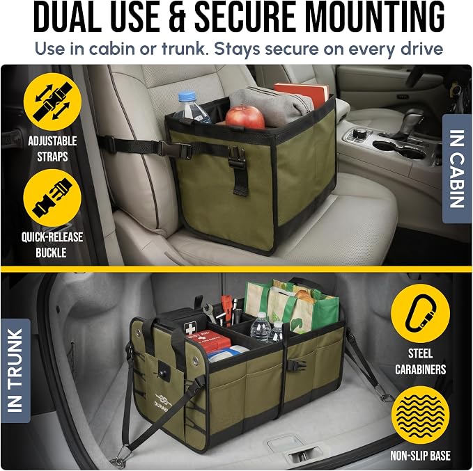 4-Section Extra Large Trunk Organizer – Heavy Duty 1680D, Collapsible & - Image 4