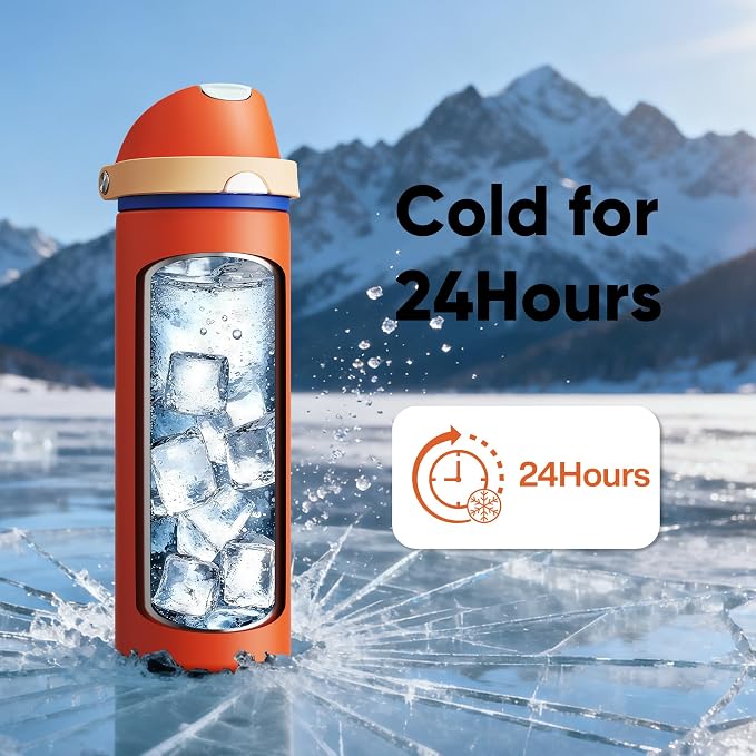 Insulated Water Bottle with Straw - Image 7