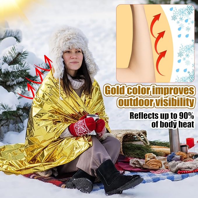 300 Pcs Emergency Blanket and Sock Bulk, Emergency Thermal Space Blankets - Image 4