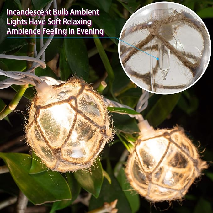 Nautical Fish Float String Lights Outdoor, Beach String Lights Set of 10 Clear - Image 3