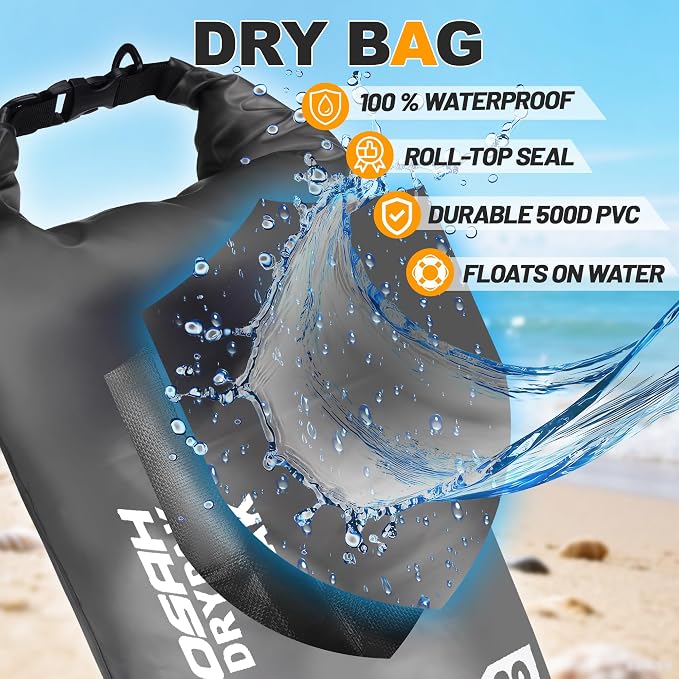 Waterproof Dry Bag, 5L/10L/20L/30L/40L Roll Top Lightweight Storage Backpack - Image 7