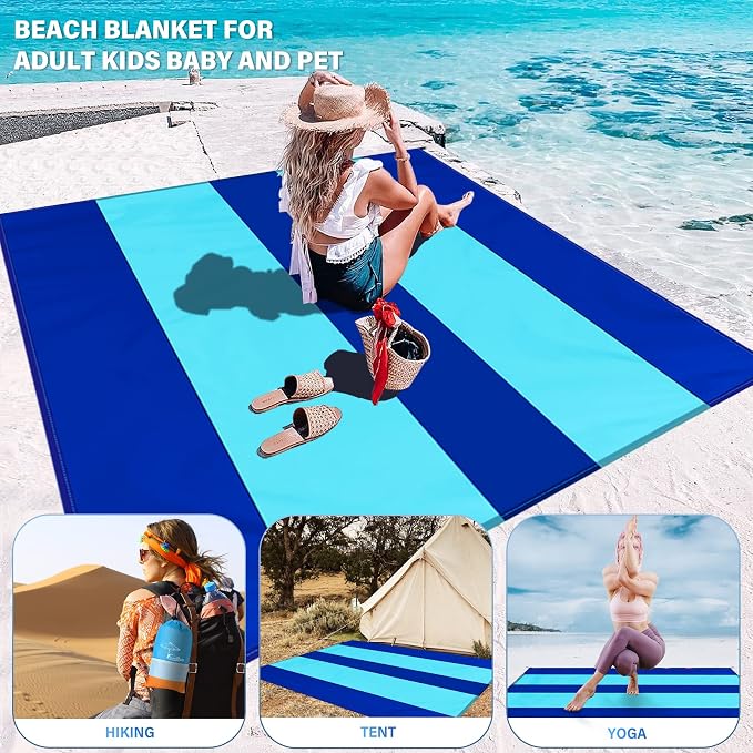 Famstar Beach Blanket Oversized Extra Large 10'X 9', Waterproof Sandproof Beach - Image 4