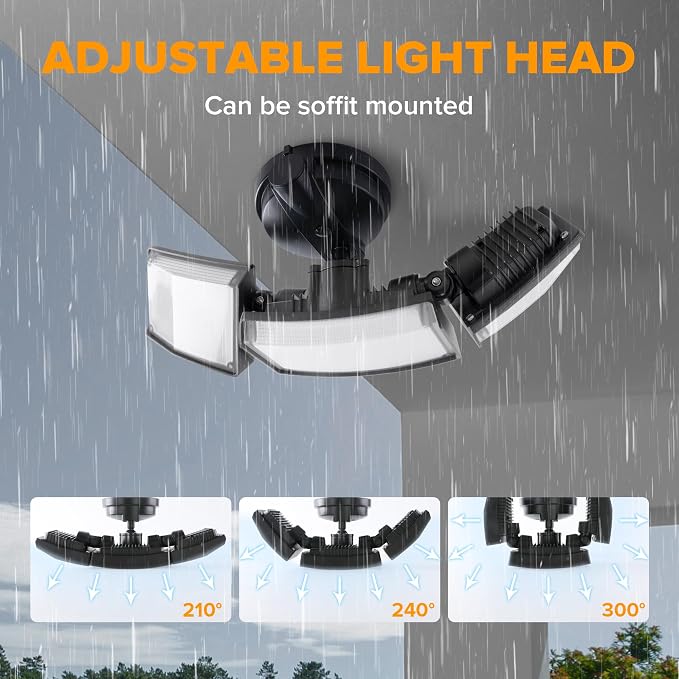 LUTEC 75W 8000 Lumen Floods Light Outdoor, Switch Controlled LED Security Lights - Image 4