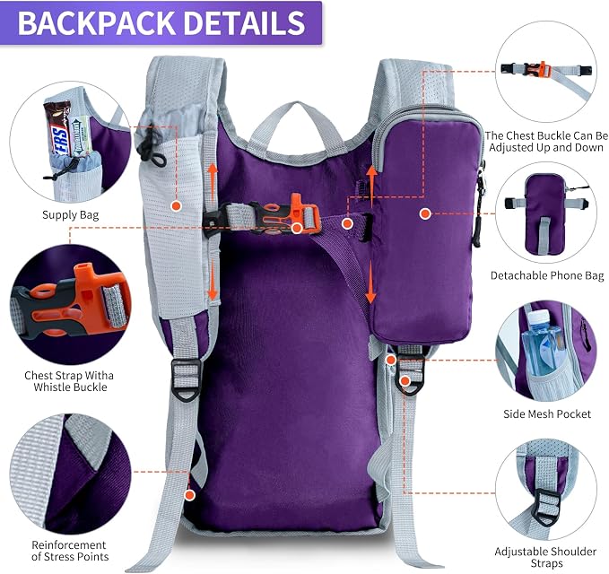 Hiking Backpack 10L/15L Small Daypack Lightweight Packable Travel Foldable - Image 5
