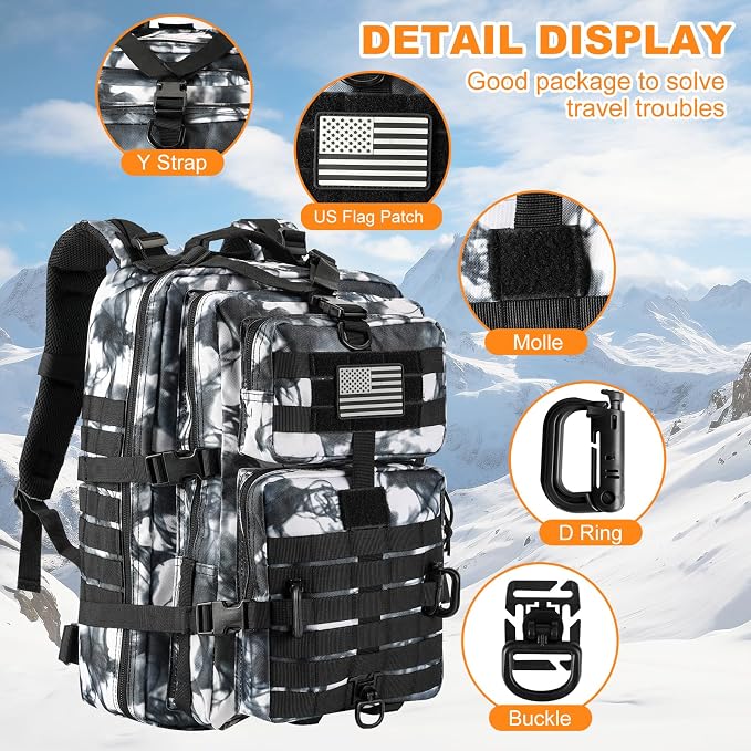 Hannibal Tactical MOLLE Assault Backpack, Tactical Backpack Military Army - Image 4