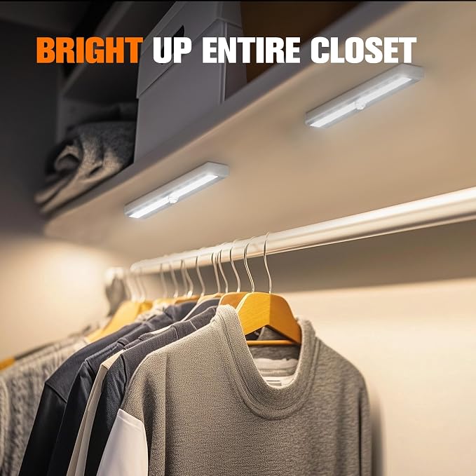 Molrebe Motion Sensor LED Lights, 6 Pack Battery Operated 10 LED Motion Closet - Image 7