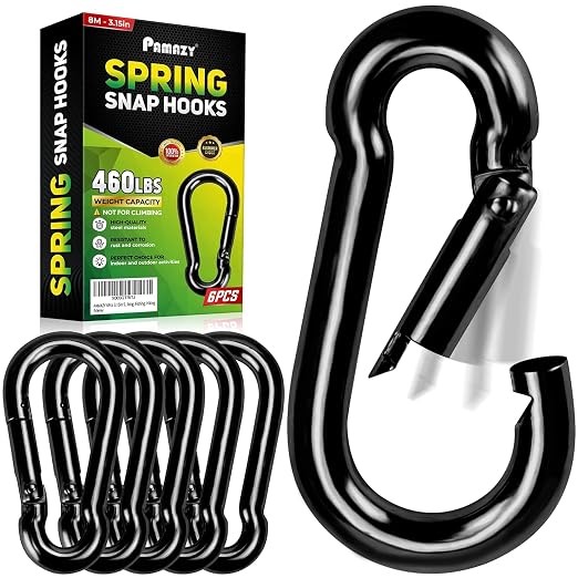 PAMAZY 6Pcs 3.15In Spring Snap Hooks 460LBS Capacity, Utility Hook Clip by Pamazy