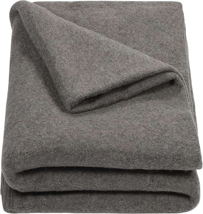 REDCAMP Wool Blanket, Warm and Thick Wool Camping Blanket- Great by REDCAMP