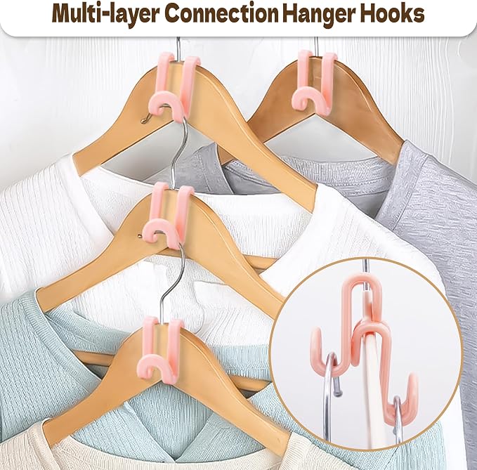 Mlici Clothes Hanger Connector Hooks, 60 Pack Hanger Extender Space Saver - Image 3