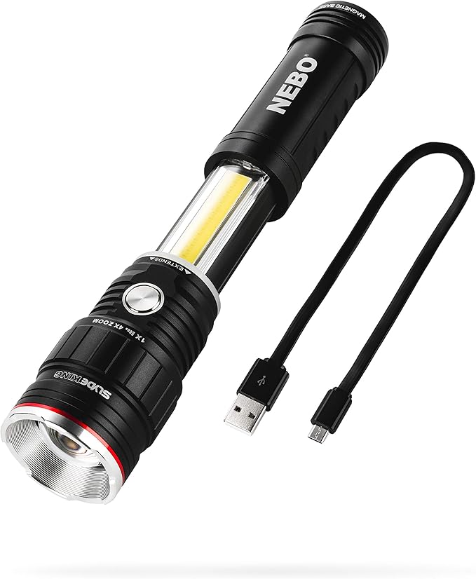NEBO SLYDE KING Flashlight | High Lumens, Rechargeable COB Work Light & LED by NEBO