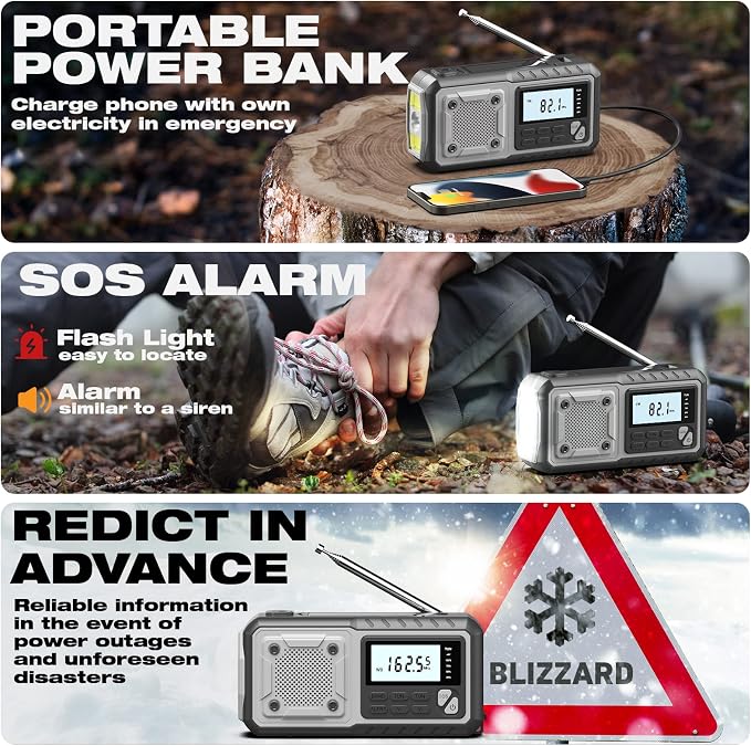 Emergency Weather Radio 5000mAh - Image 4