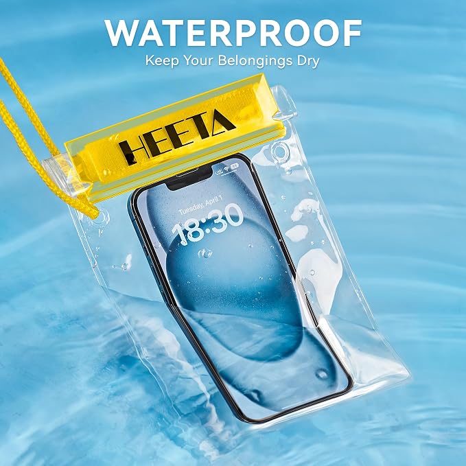 HEETA 5-Pack Clear Waterproof Dry Bag Pouch, Water Tight Cases Dry Bags - Image 2