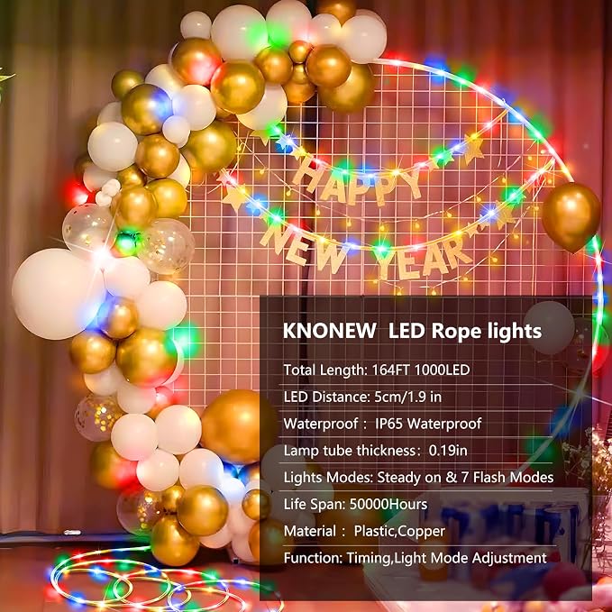 KNONEW 164FT 1000LED Rope Lights - Image 6
