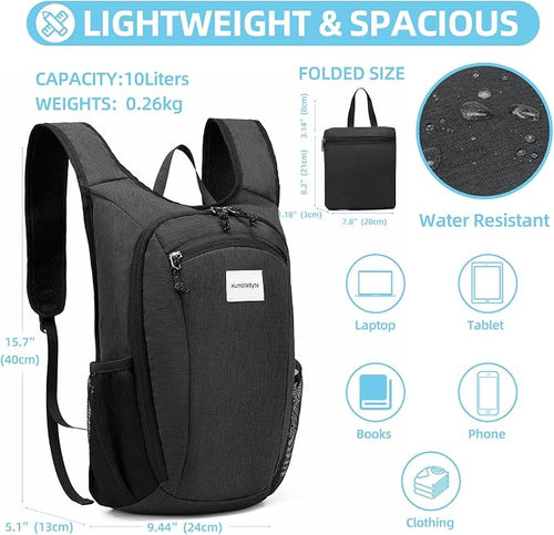 10L Foldable Lightweight Backpack – Packable Travel Daypack - Image 2