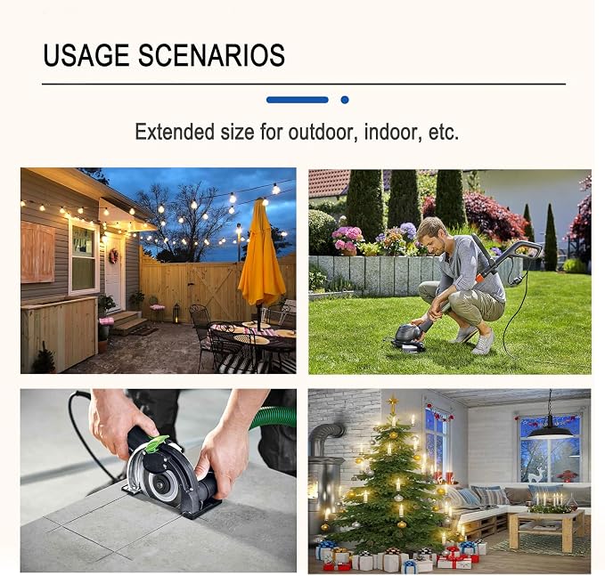 50 ft Extension Cord, 2 Prong Indoor Power Cord, 18AWG SPT-2 Flat Cord Design - Image 7