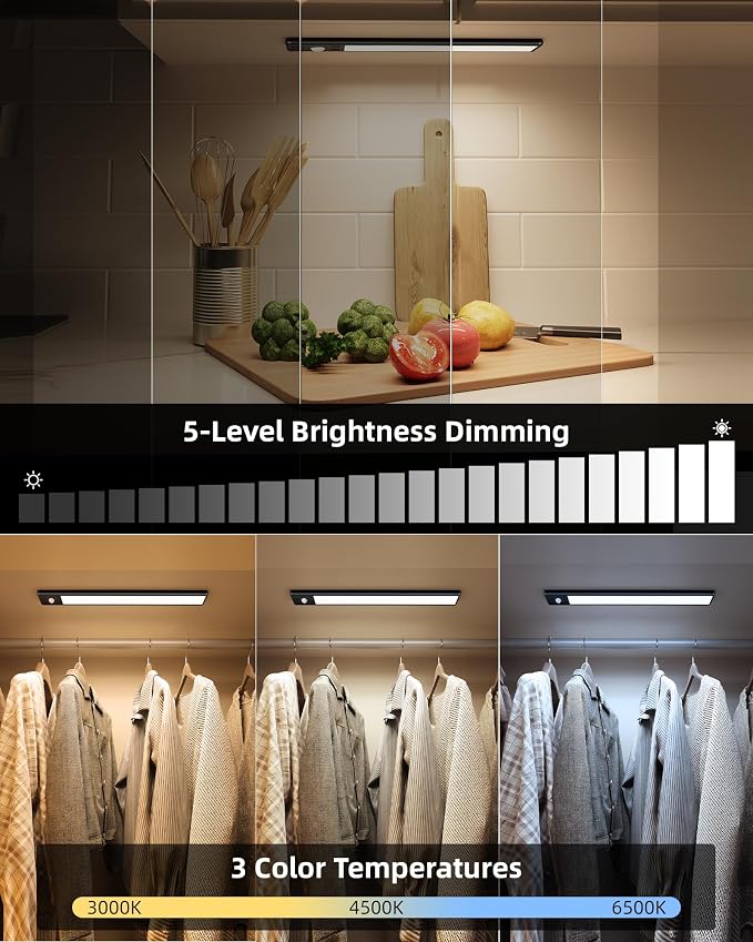 EZVALO Under Cabinet Lighting, 3500mAh Rechargeable Motion Sensor Light Indoor - Image 4