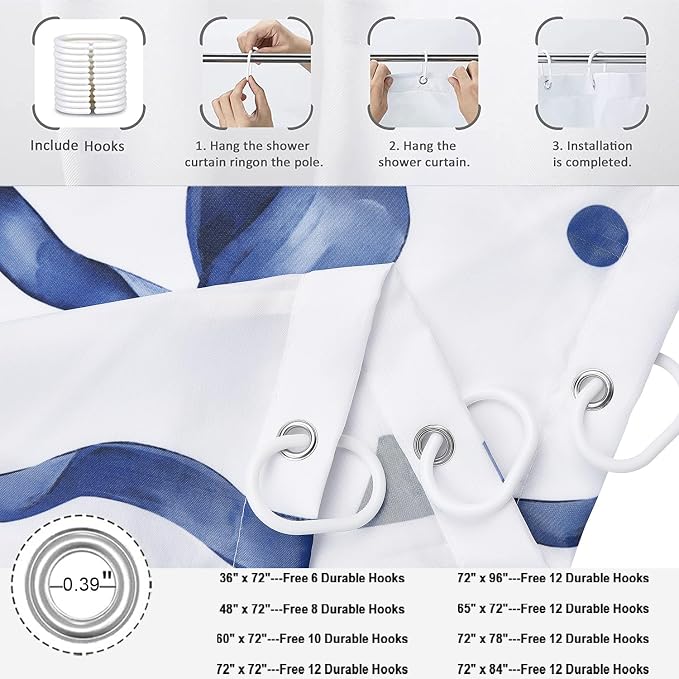Navy Bow Shower Curtain - Image 6
