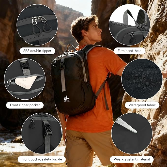 15L Small Hiking Backpack for Men Women Lightweight Packable Backpack Foldable - Image 4