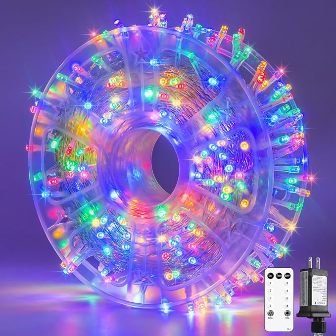 JMEXSUSS 132ft 400 LED Christmas Lights Indoor Outdoor Waterproof, 8 Modes by JMEXSUSS