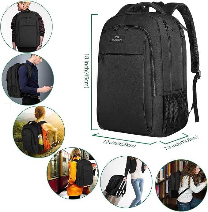MATEIN Business Laptop Backpack, 15.6 Inch Travel Laptop Bag Rucksack, - Image 5