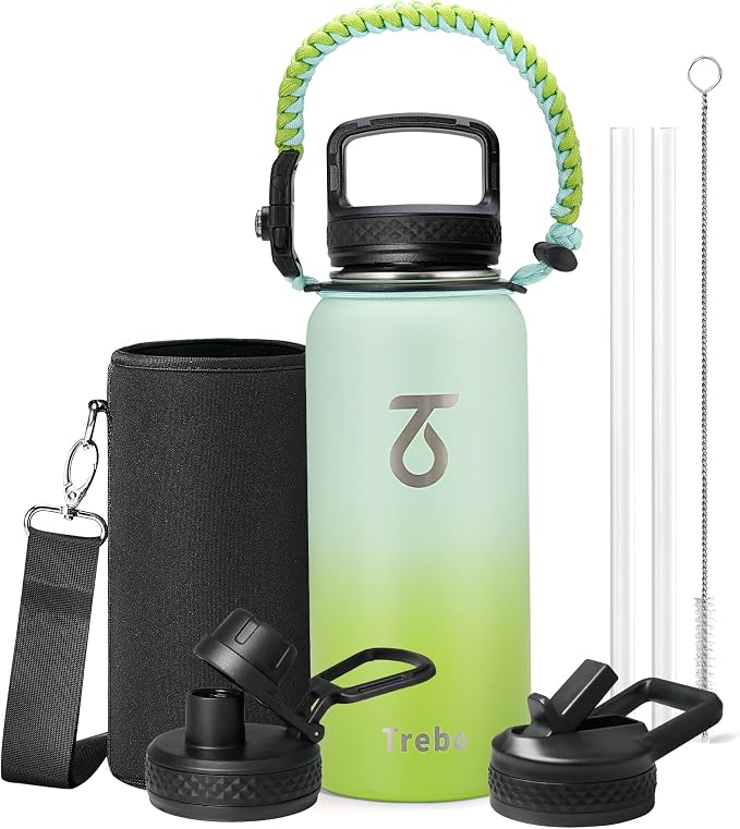 Trebo 32 oz Water Bottle Insulated by StayHotStayColdStayGreen