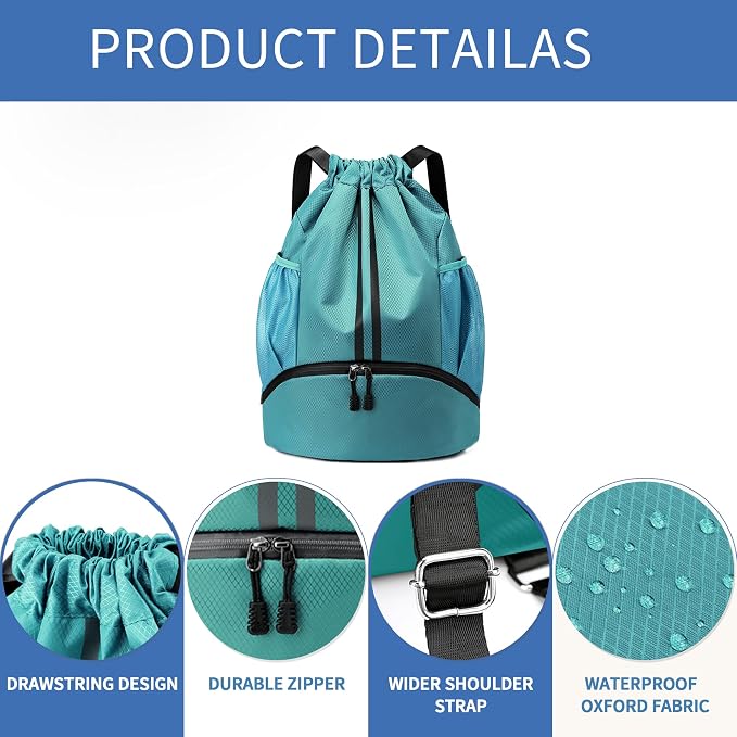 JELUTAR Drawstring Backpack Gym Bag - Image 6