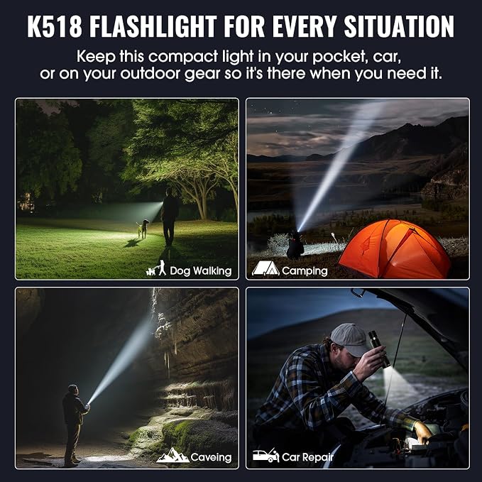 Rechargeable Tactical Flashlights, High Lumens Small Mini USB-C LED Flashlight - Image 8