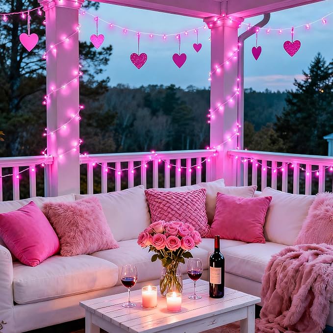 JMEXSUSS 33ft 100 LED Pink Battery Operated Lights - Image 7