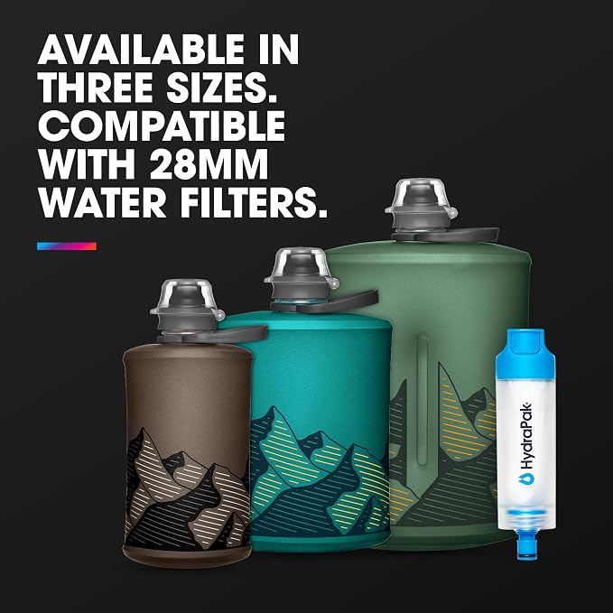 HydraPak Stow Collapsible Water Bottle – 350ml, 1L – Ultralight, Leak-Proof - Image 5