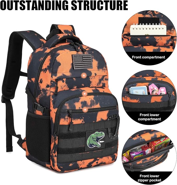 Kids Tactical Backpack Army Molle Bookbag Military Boys Backpack - Image 3