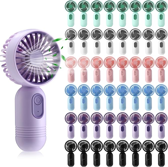 Rossesay 48 Pcs Mini Portable Fan Bulk Cute Handheld Lightweight Small Little by Rossesay