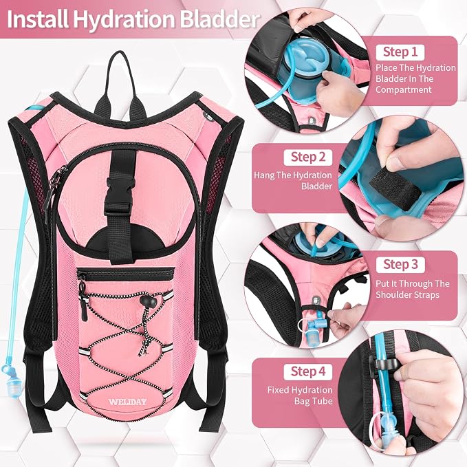 Hydration Backpack with Leak Proof Water Bladder, Lightweight Hydro Water - Image 4