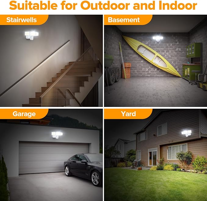 UME Battery Powered Motion Sensor Outdoor Lights 302 LED 1800LM, IP65 - Image 8
